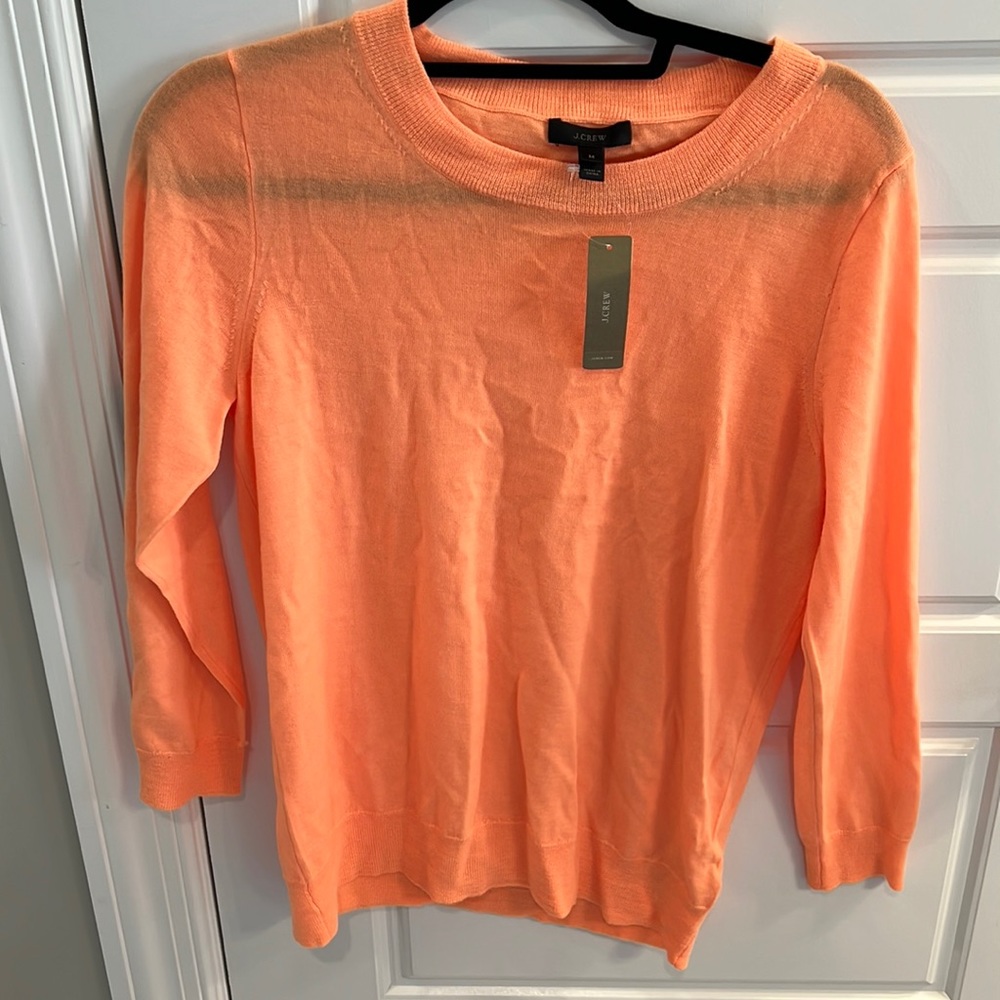 Orange J Crew light sweater